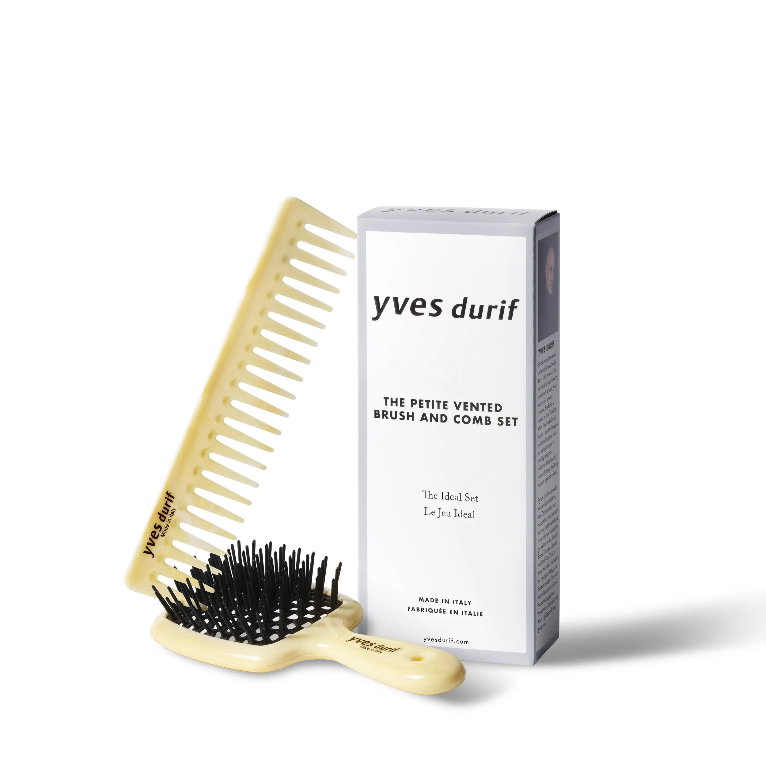 プロージョン　ベースクリーム 2個セットは10,000円 THE YVES DURIF PETITE VENTED BRUSH & COMB SET — Yves Durif Salon
